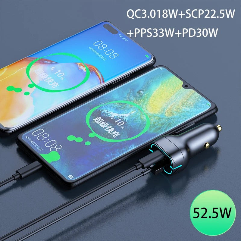 G10 Type-C+USB PD 30W+22.5W Fast Charging Adapter for 12-24V Car Charger G10 Type-C+USB PD 30W+22.5W Fast Charging Adapter for 12-24V Car Charger